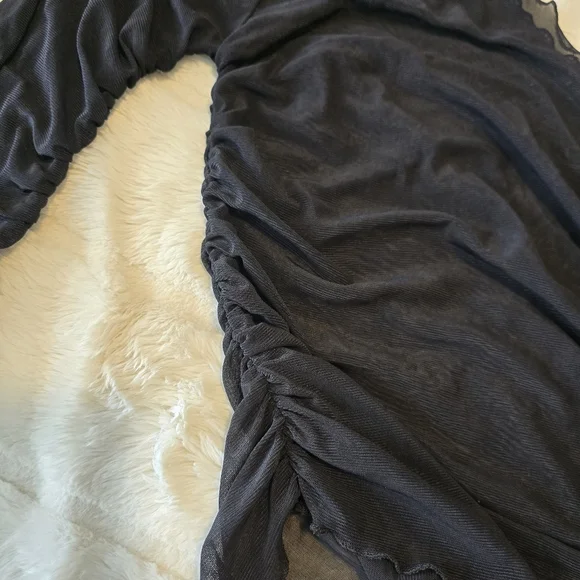 Shein Elegant Black Sheer Women's Top L - Picture 2 of 4